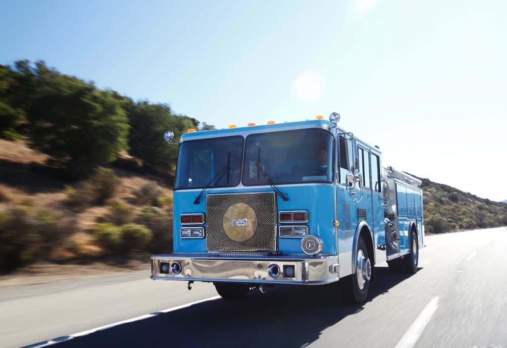 Nest branded fire truck